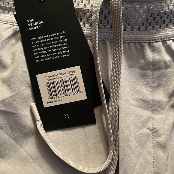 NWT Ten Thousand Light Grey Session Short (Liner) 7" Size Small - Picture 4 of 5